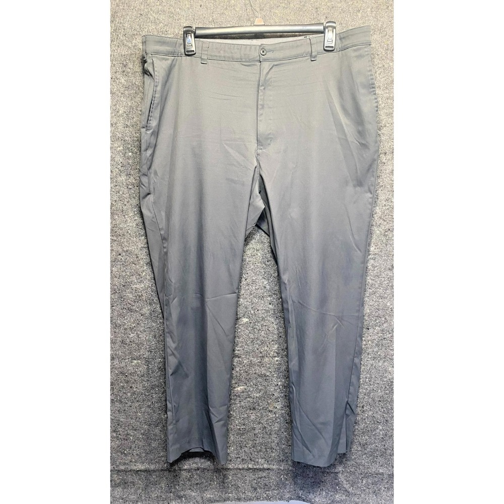 Ben Hogan Mens Gray Golf Dress Pants 44x30 Flat Front Stretch Straight Leg